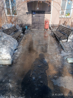 «Бабушке 92 года, носит ведра»: в Благовещенске жители дома борются с подтоплением подъезда